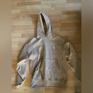 Biege champion reverse weave hoodie